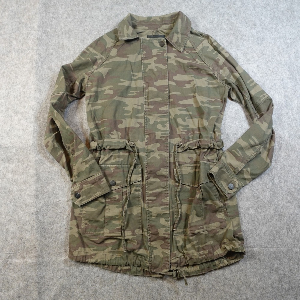 Sanctuary Jacket Womens Small Green‎ Camo Utility Military Cargo Army Canvas
